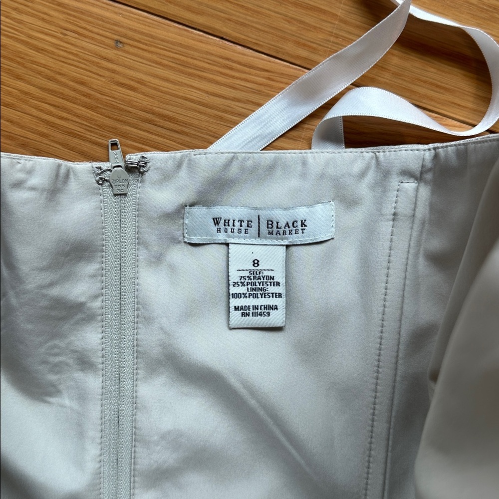 White House Black Market Satin Strapless Top - Picture 3 of 4